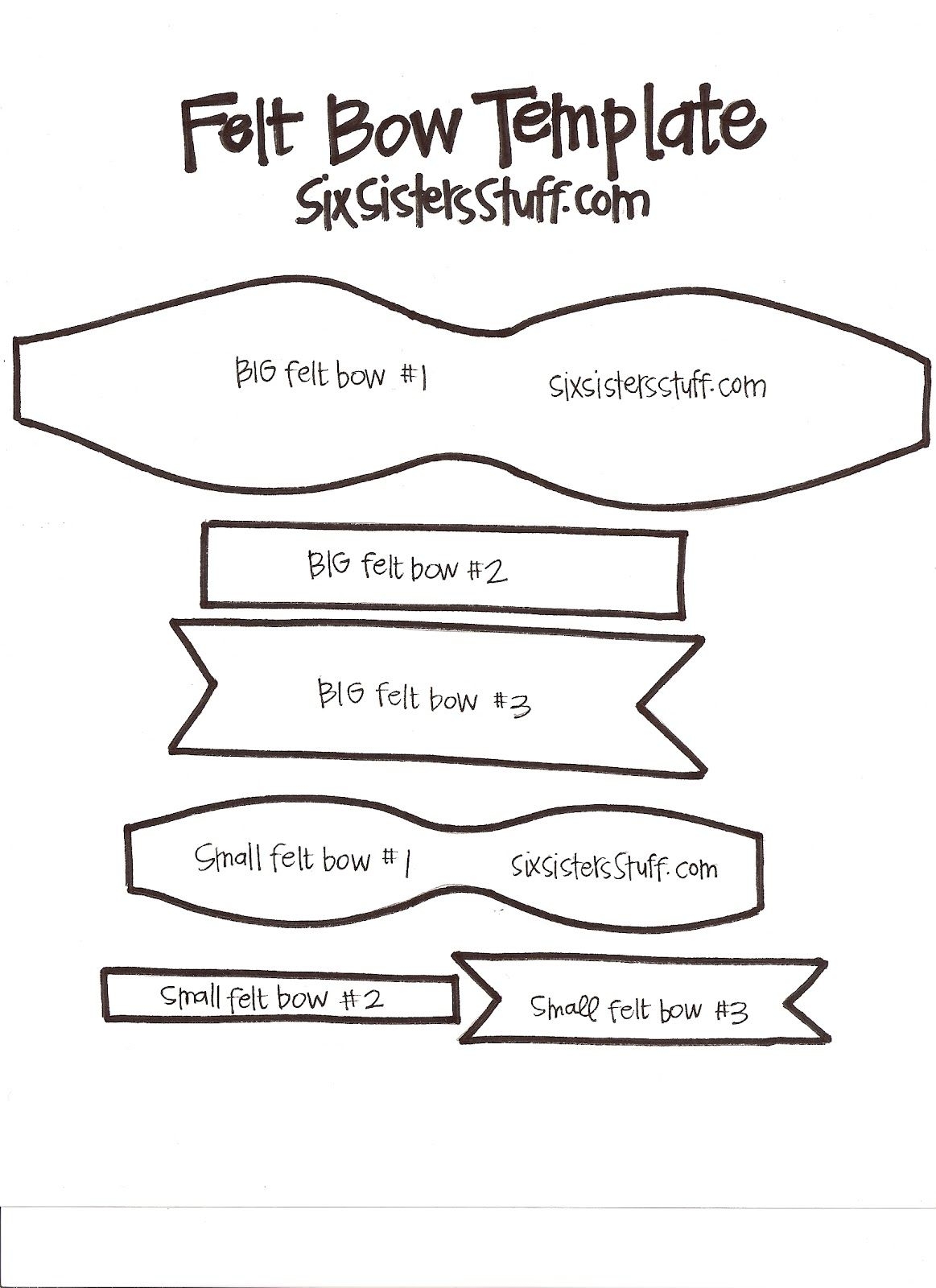 Printable Bow Template Free