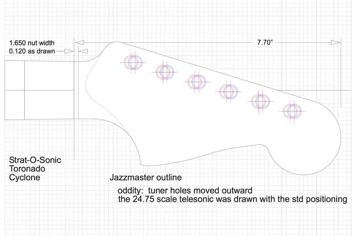 Full Size Printable Guitar Headstock Templates