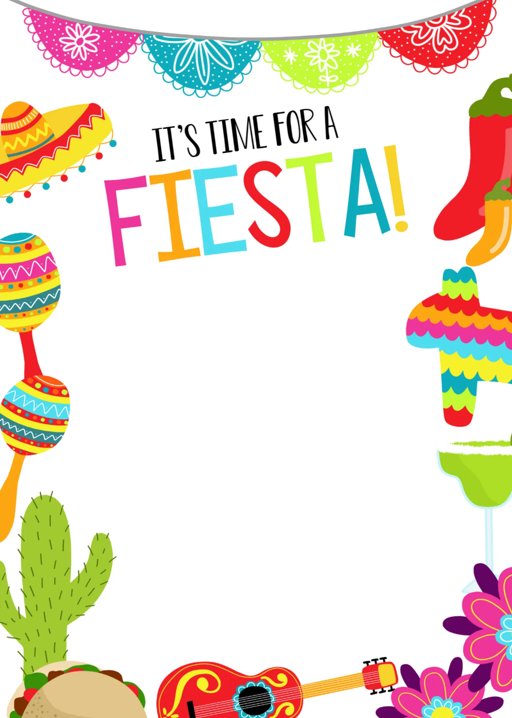 Fiesta Party Invitations Mexican Party Invitation Mexican Birthday Parties Fiesta Birthday Invitations
