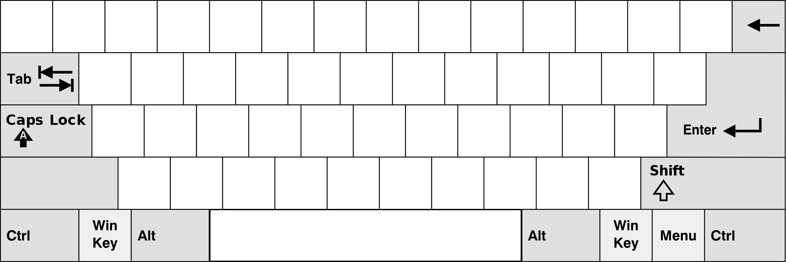 Blank Full Size Printable Keyboard Template