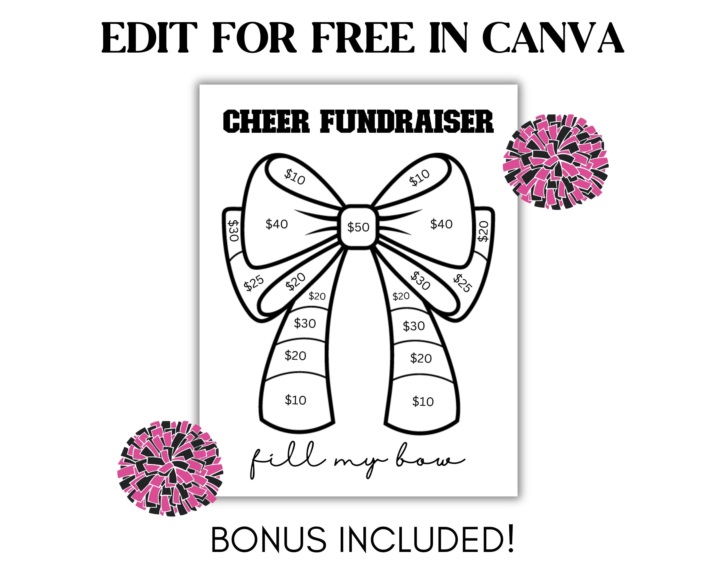 Printable Cheer Bow Template