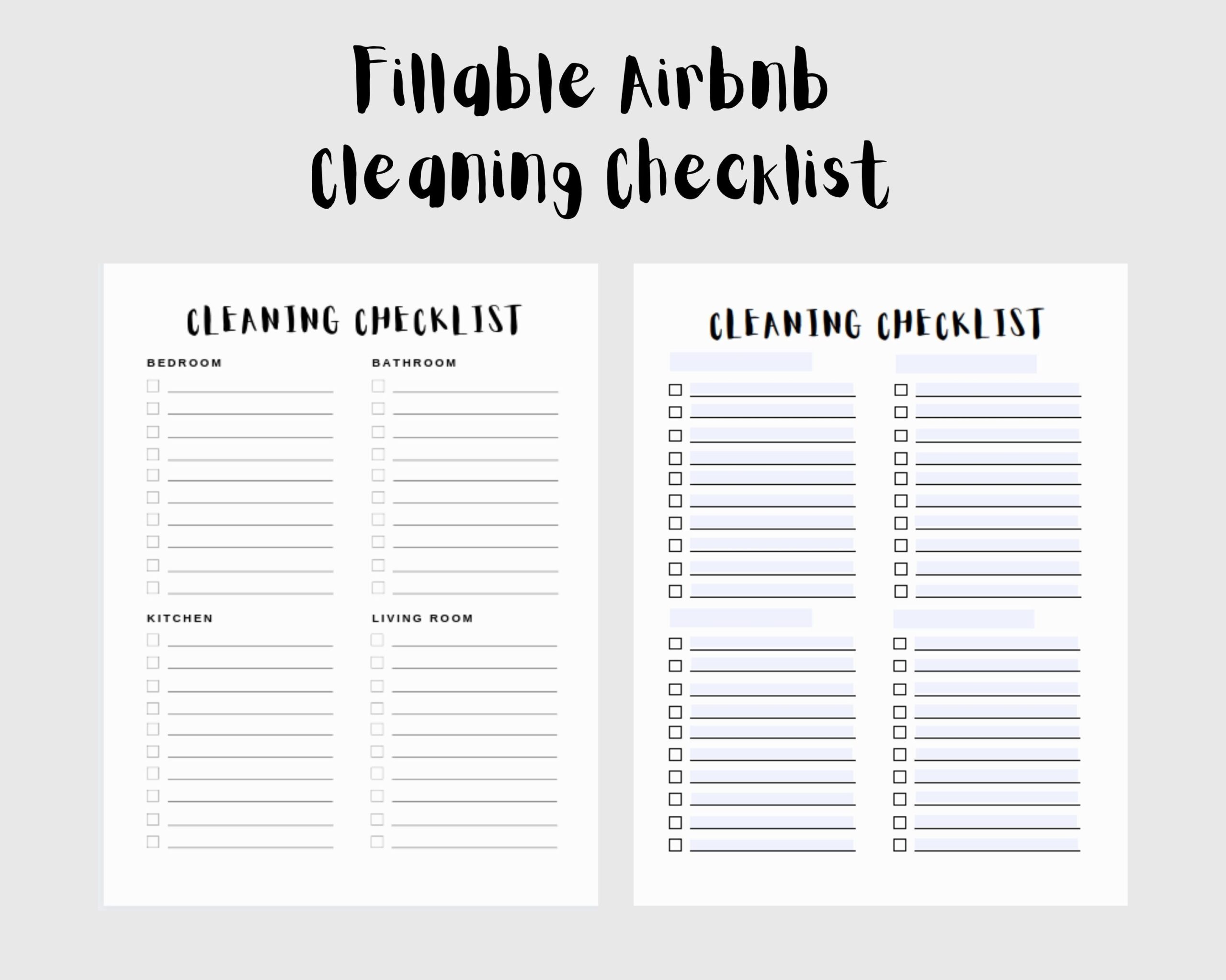 Fillable And Editable Airbnb Printable Cleaning Checklist Cleaning Template For Property Management Cleaning Schedule Airbnb Superhost Etsy Cleaning Checklist Cleaning Checklist Template Cleaning Checklist Printable
