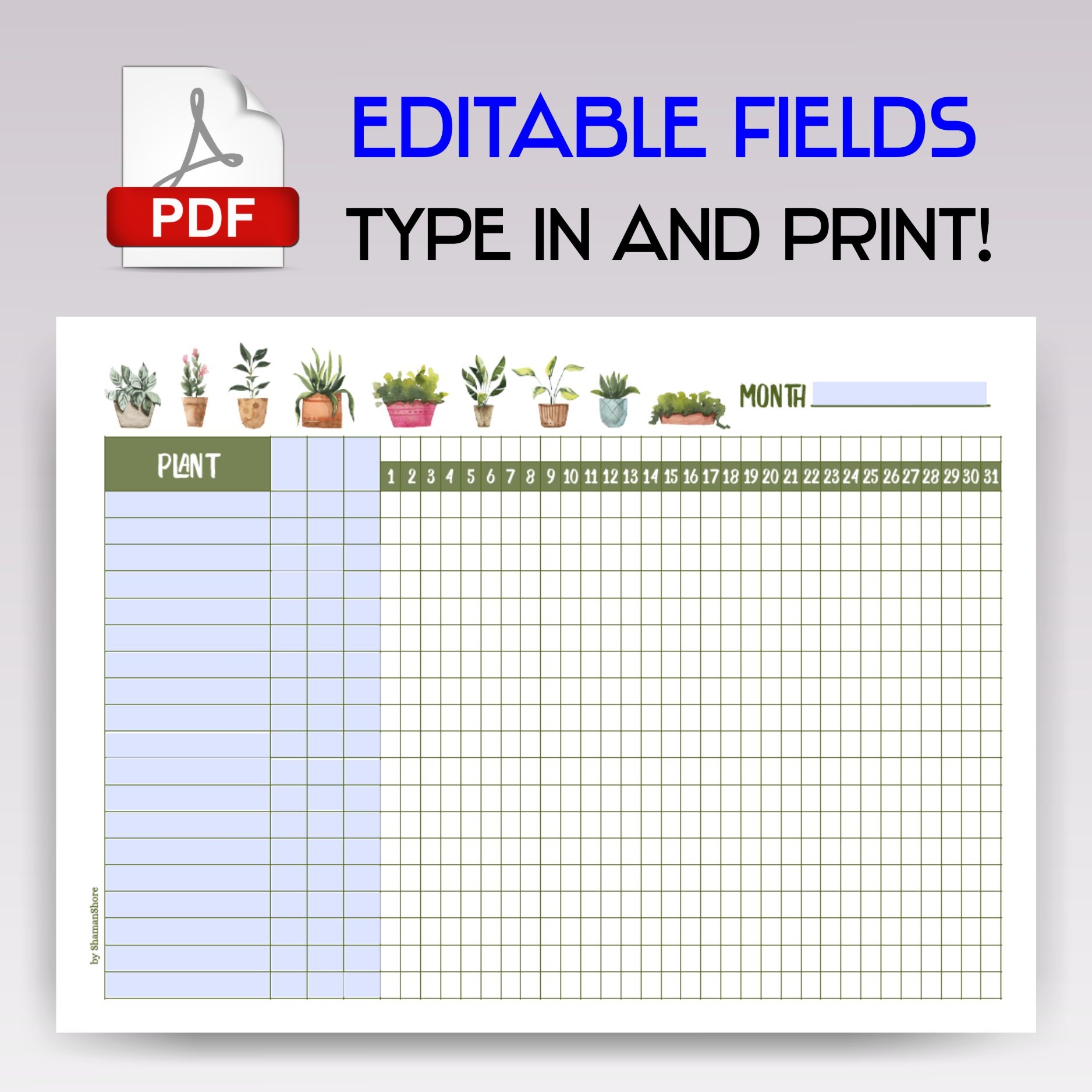Printable Plant Growth Chart Template