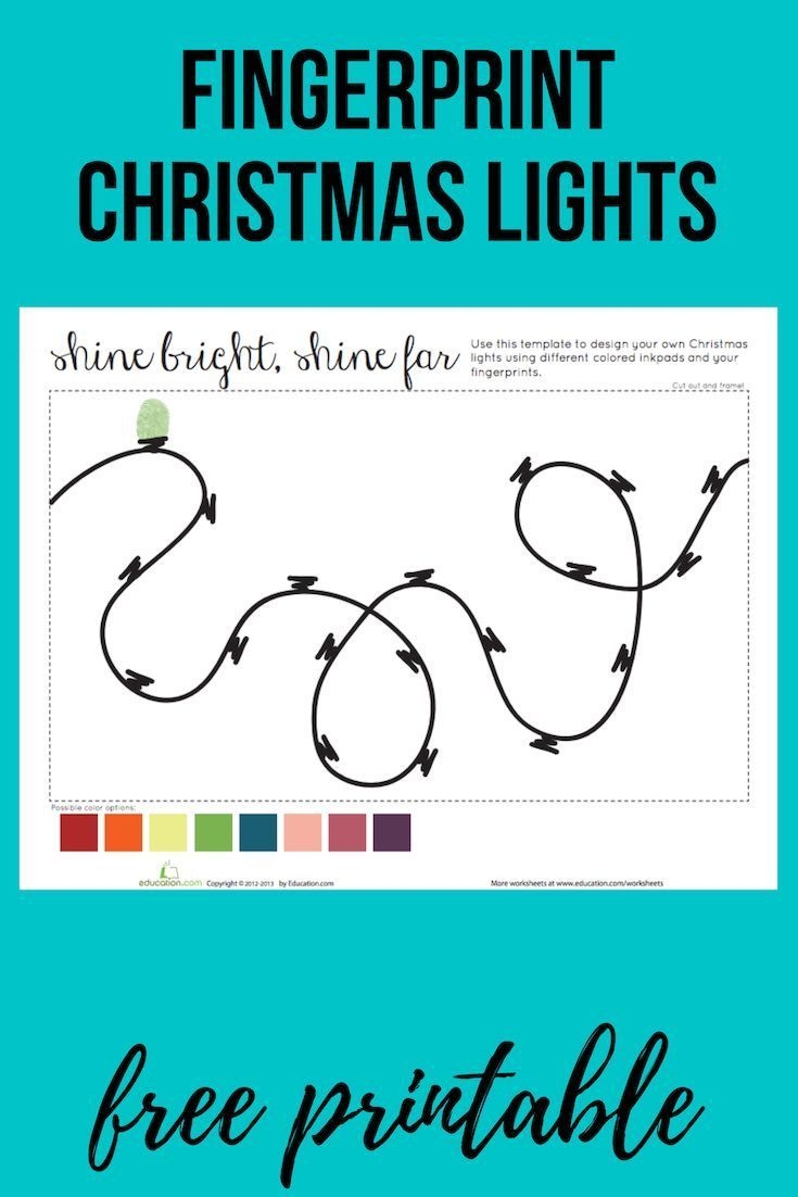 Fingerprint Christmas Lights Worksheet Education Preschool Christmas Christmas Kindergarten Christmas School