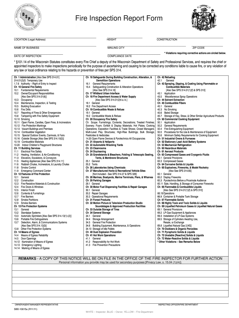 Fire Inspection Checklist Pdf Fill Online Printable Fillable Blank PdfFiller