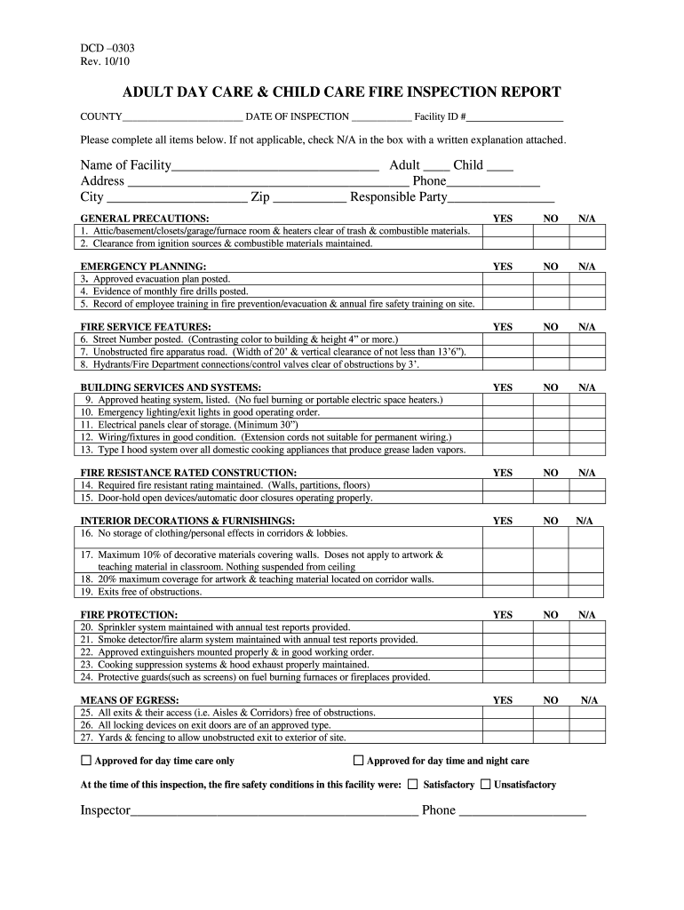 Fire Inspection Report Fill Online Printable Fillable Blank PdfFiller