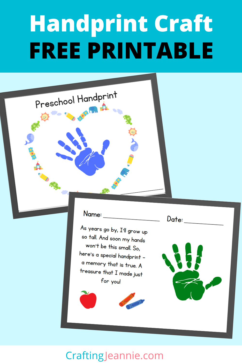 First Day Of School Handprint Poem Free Crafting Jeannie First Day Of School Activities Preschool First Day First Week Of School Ideas