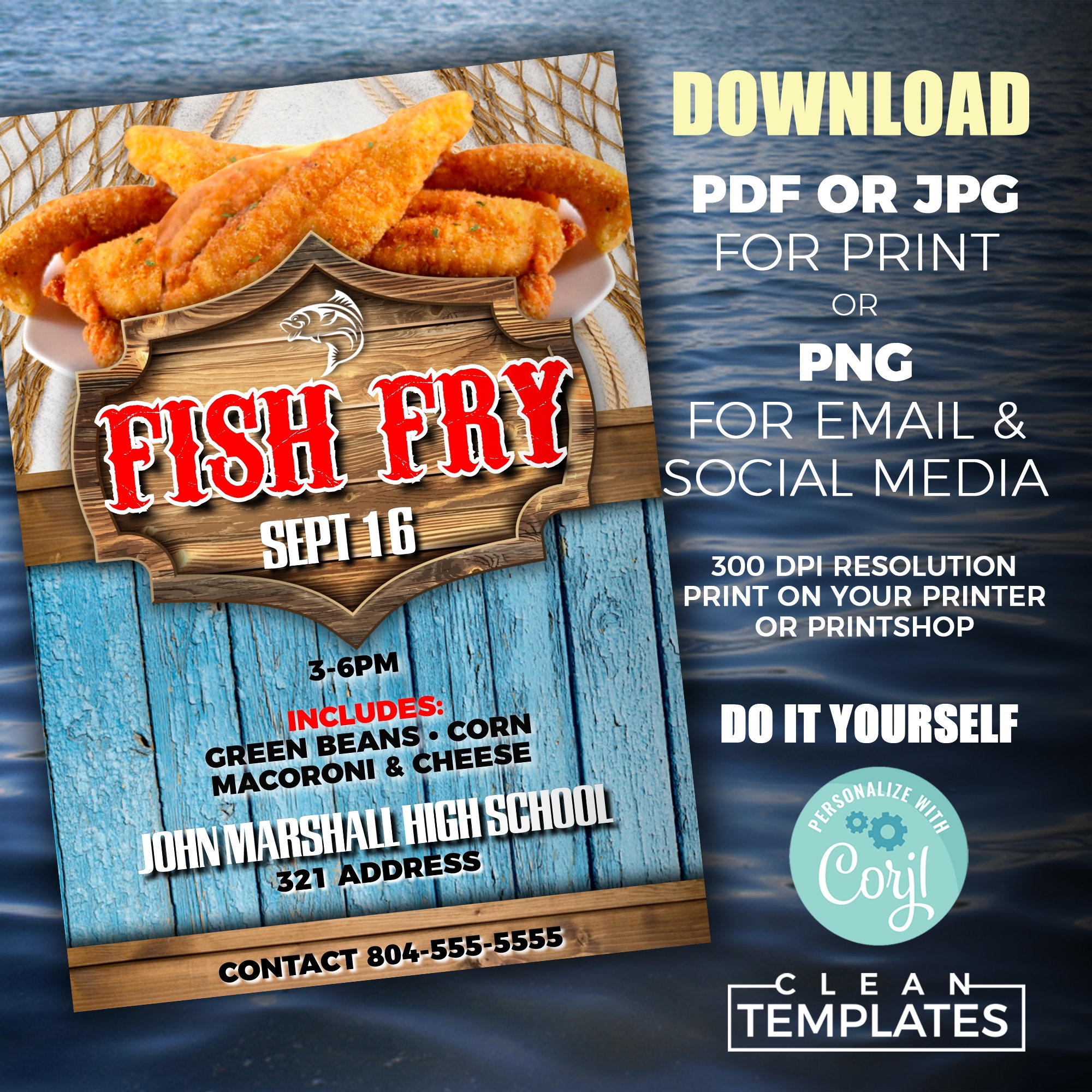 Printable Fish Fry Flyer Template