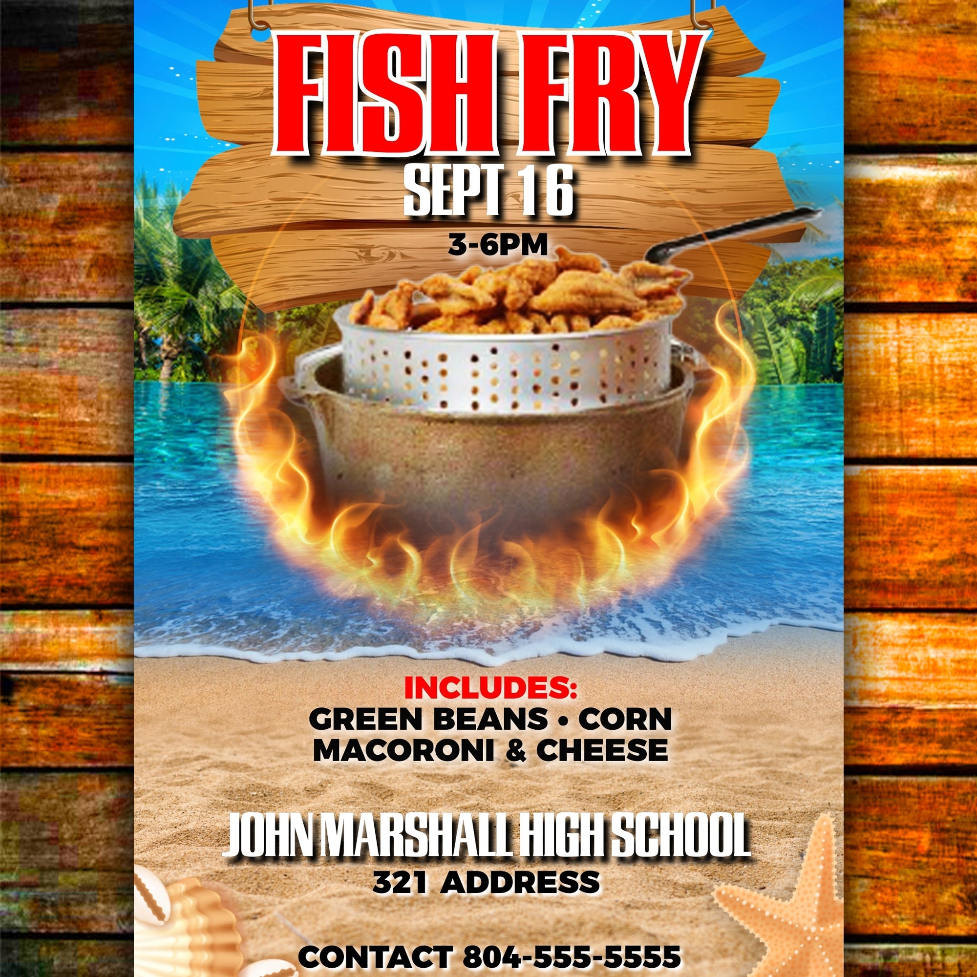 Fish Fry Flyer Edit Online 5X7 Digital Printable Do It Yourself Corjl Template Etsy