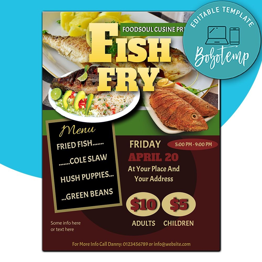 Printable Fish Fry Flyer Template