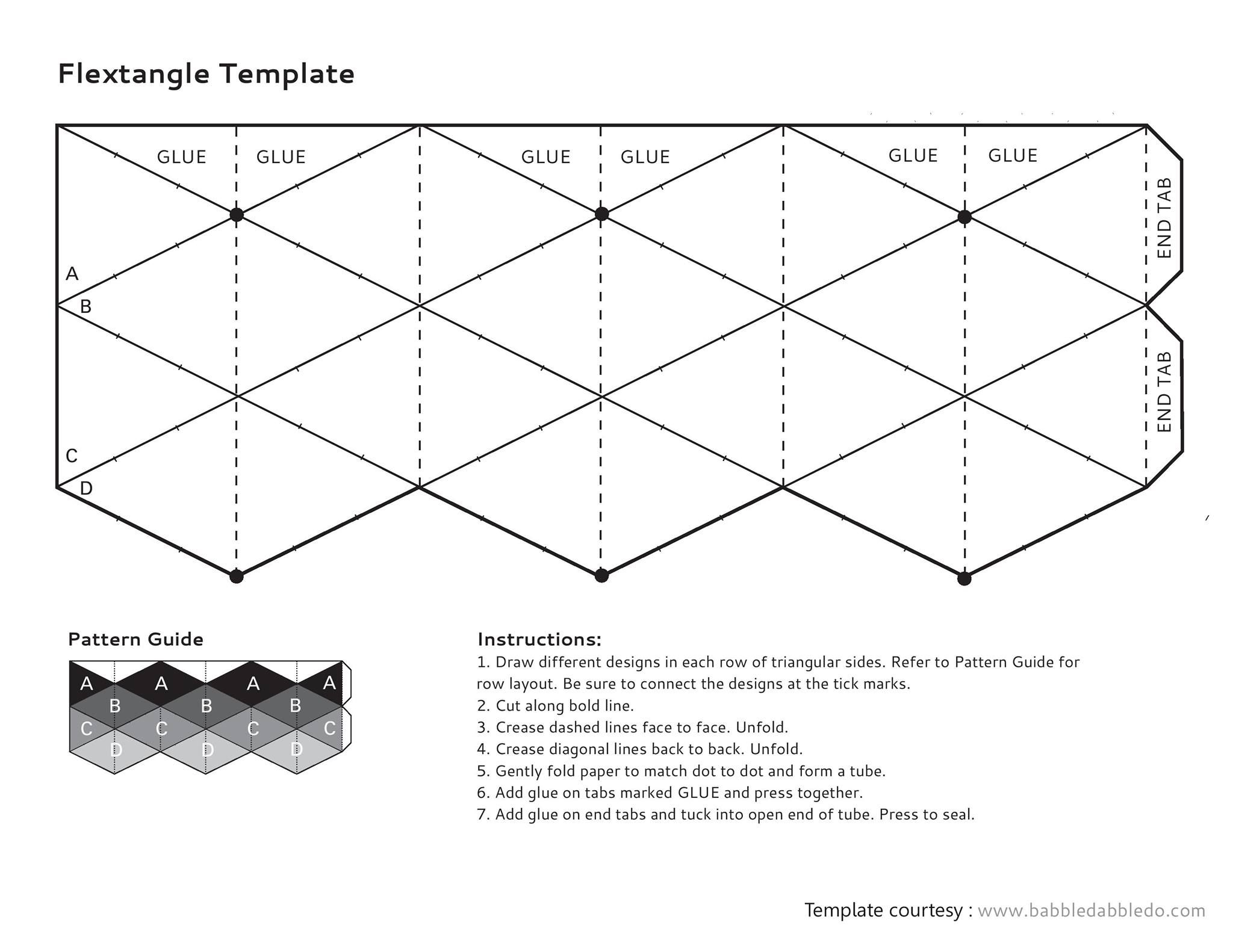 Flextangle Template Template Printable Diy Paper Toys