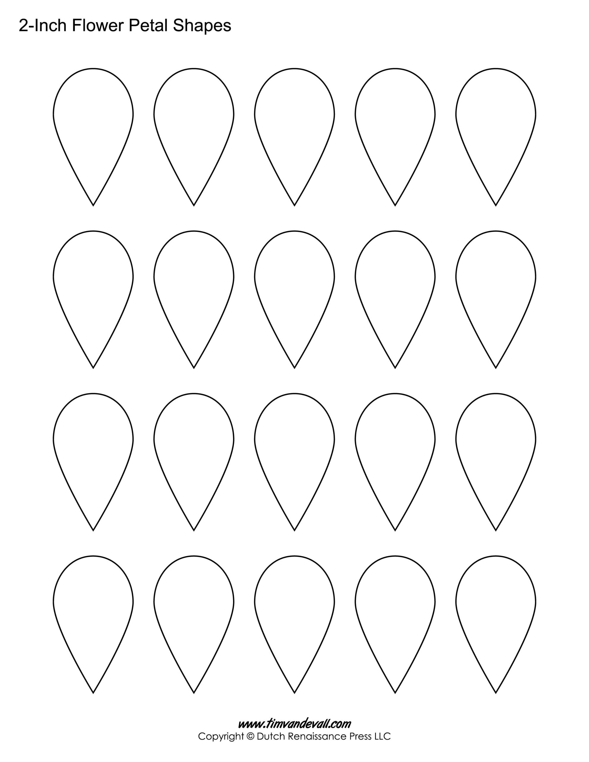 Flower Petal Templates Tim s Printables Flower Petal Template Flower Template Paper Flower Template