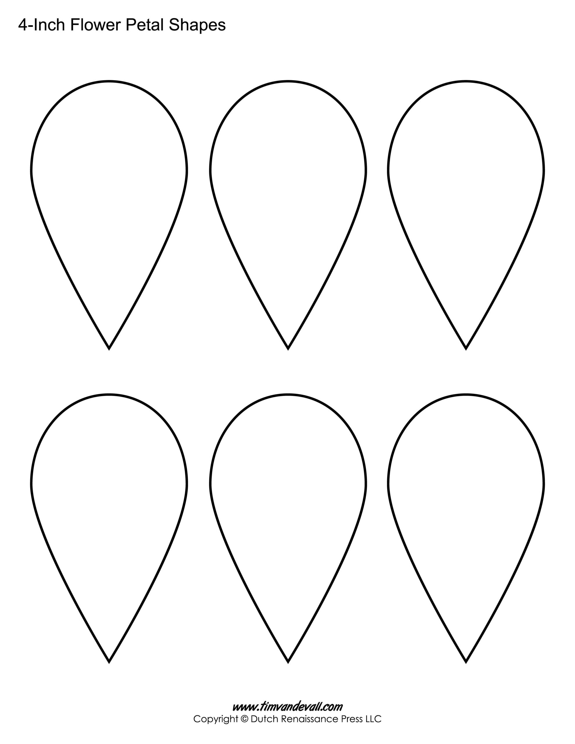 Cut Out Printable Free Paper Flower Petal Templates