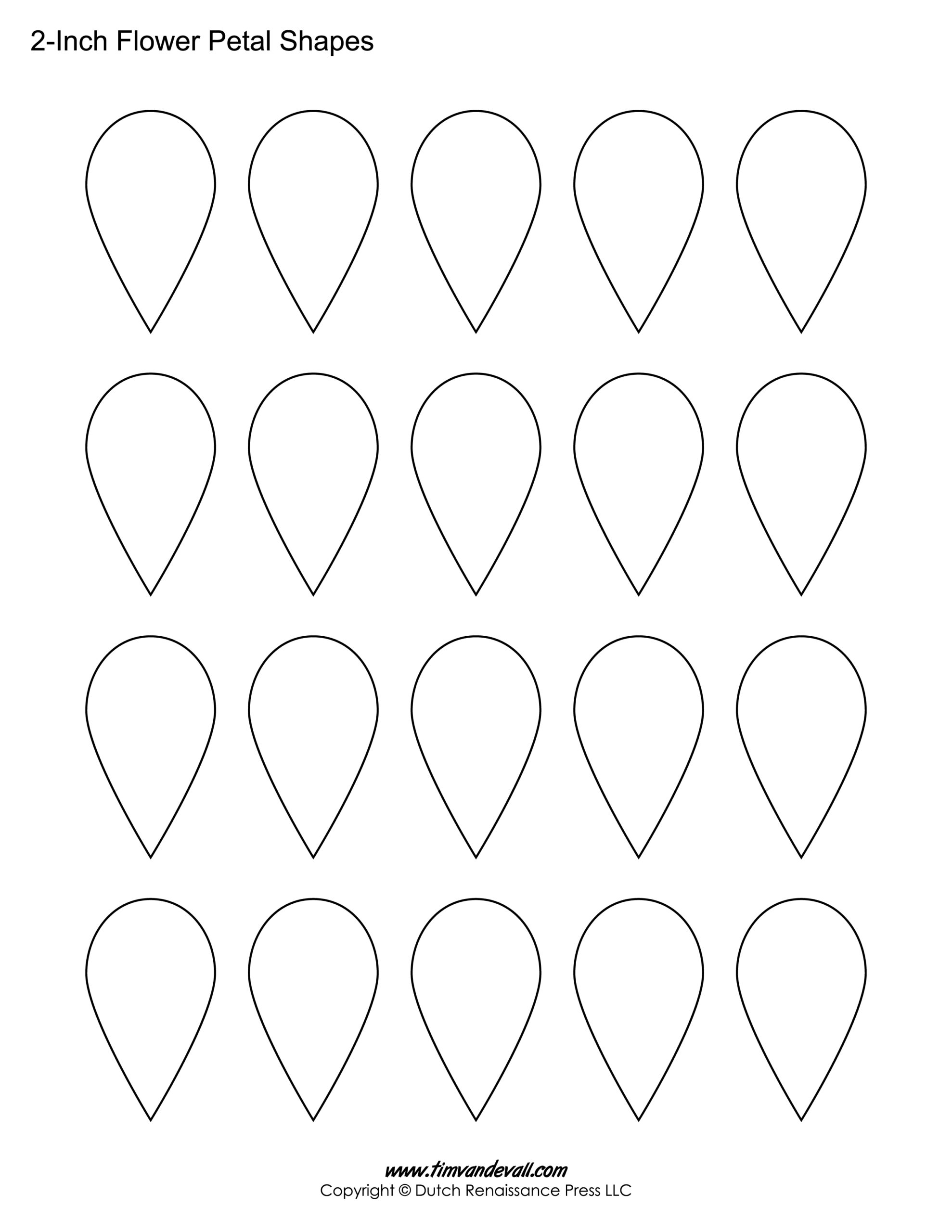Flower Petal Templates Tim s Printables