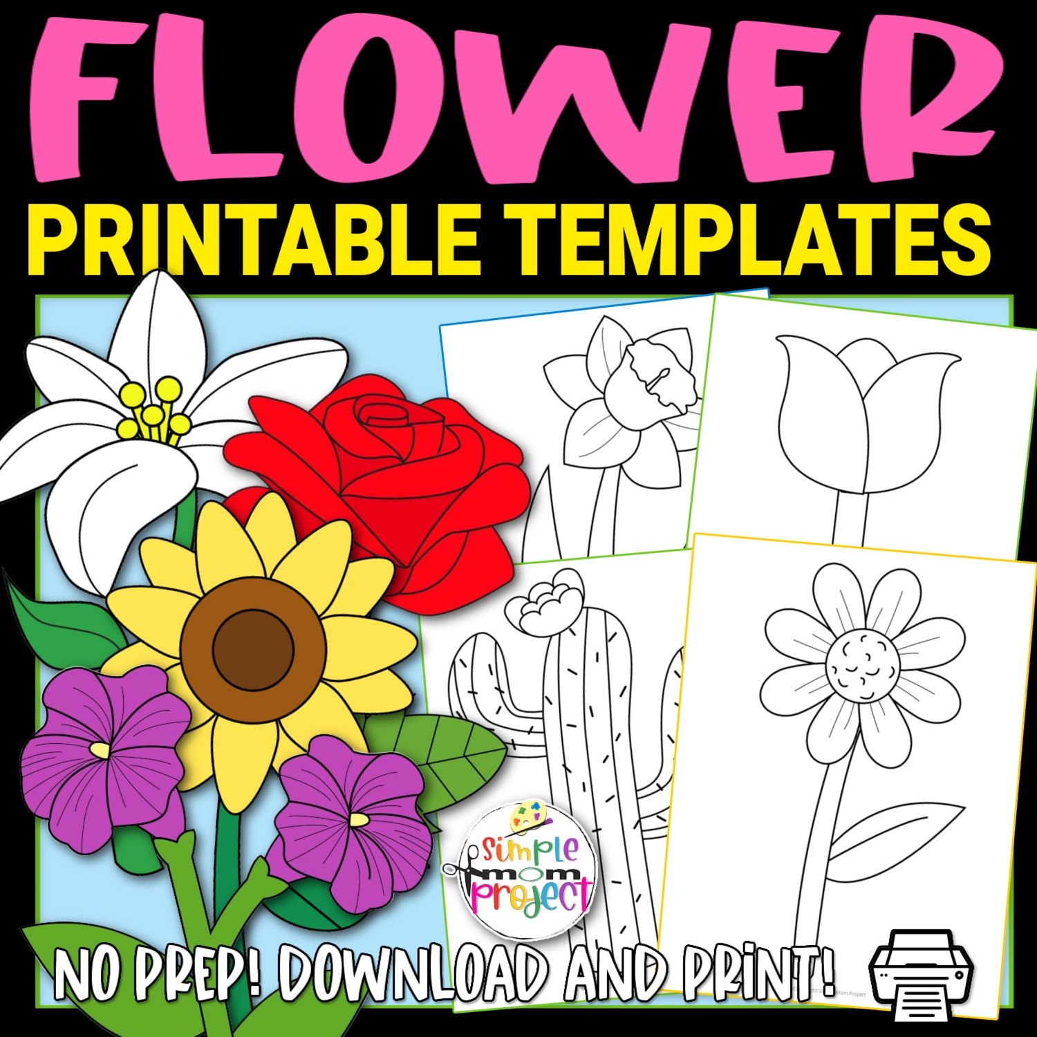 Spring Flowers Printable Template