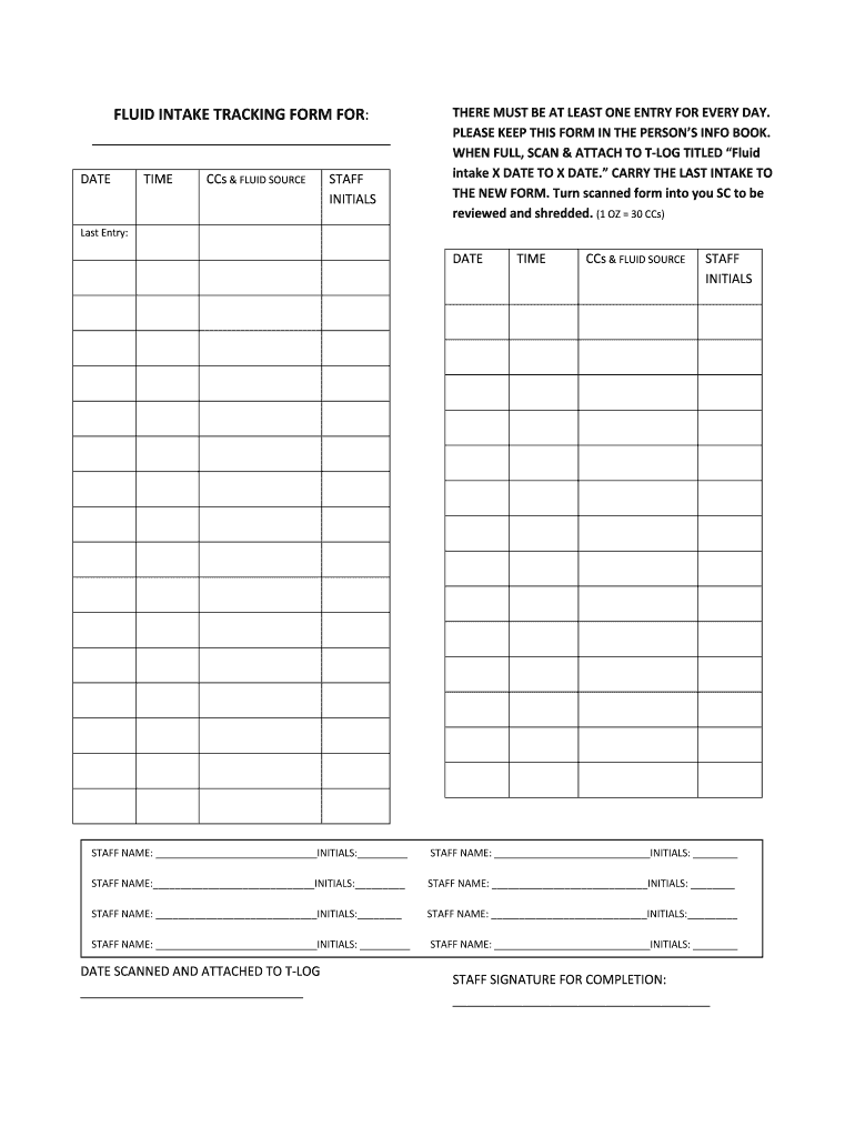 Fluid Intake Chart Fill Out Sign Online DocHub
