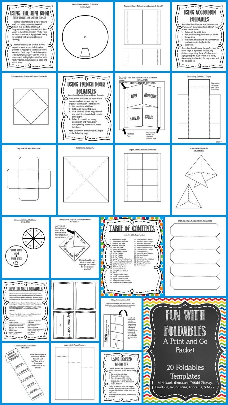 Foldable Templates Editable Foldables Mini Book Envelope Flaps More Interactive Student Notebooks Mini Books Foldables Templates