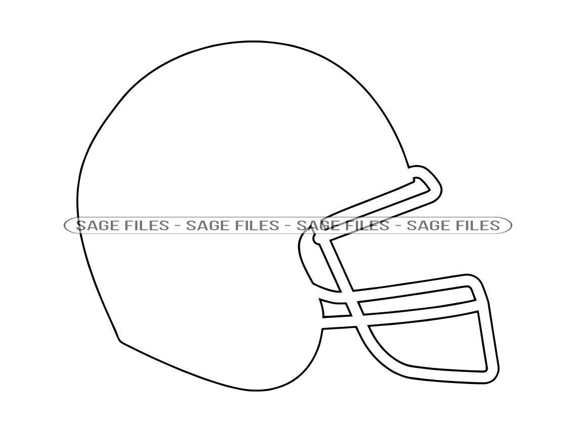Football Helmet Outline 4 SVG Football Helmet Clipart Football Helmet Files For Cricut Football Cut Files For Silhouette Png Dxf Etsy