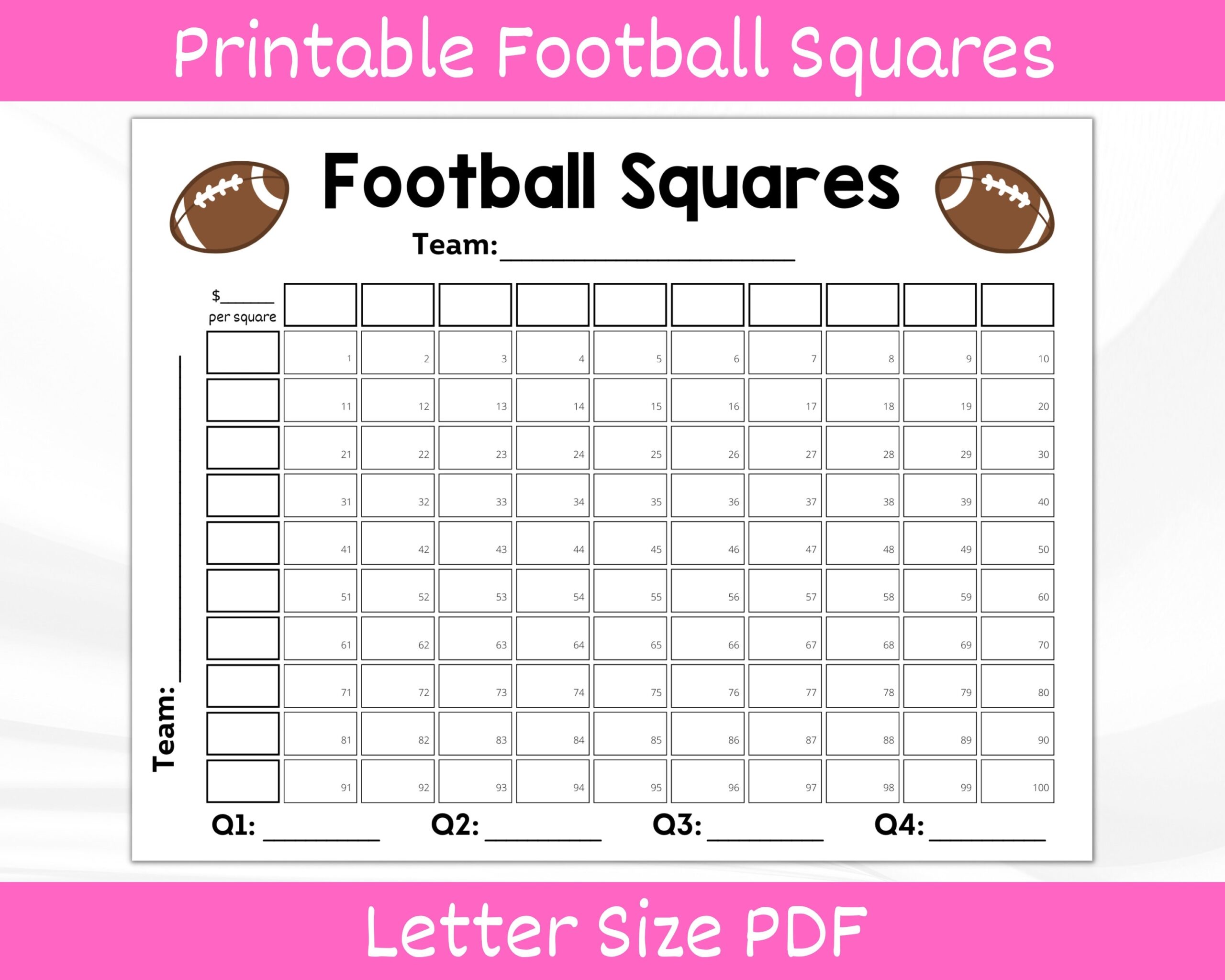 Printable Football Pool Template