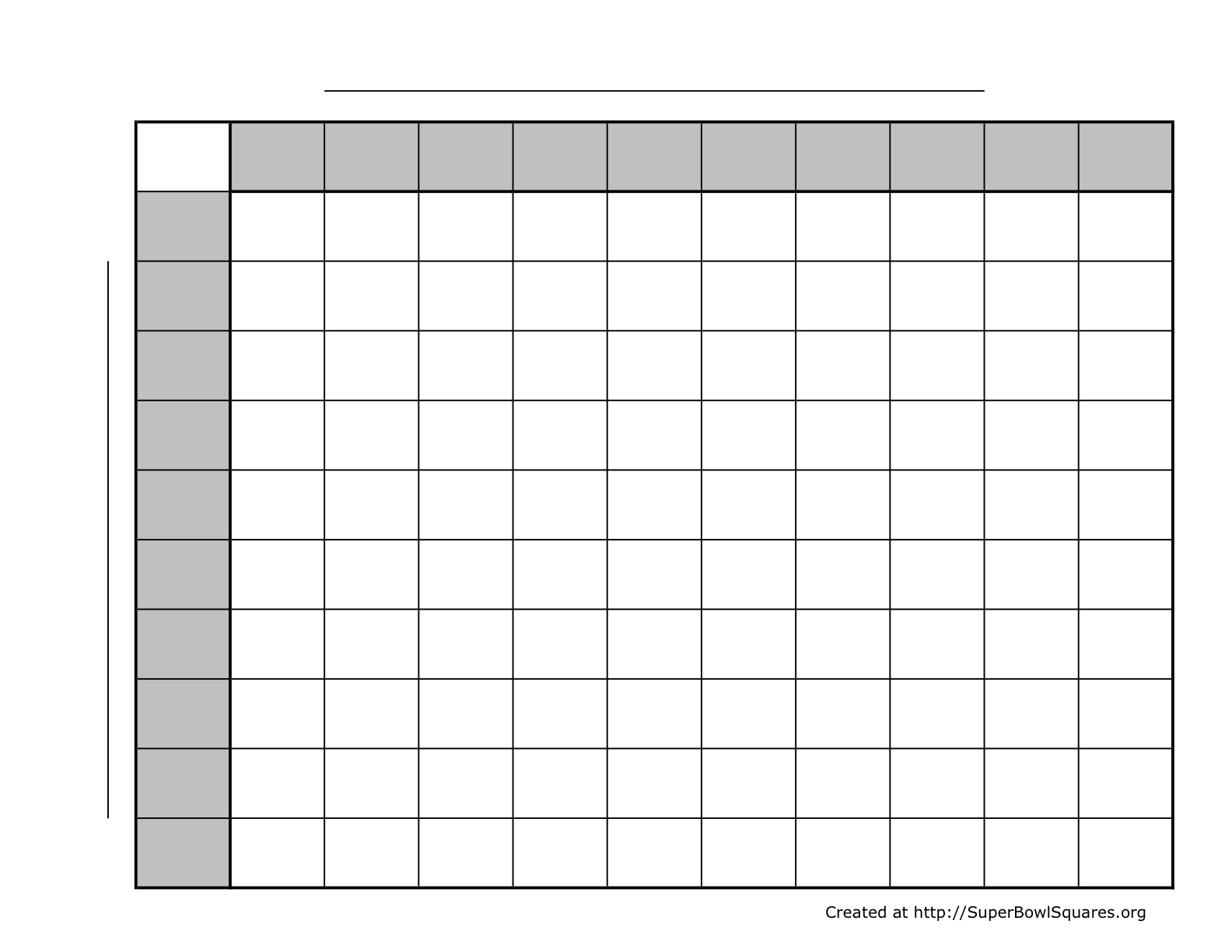 Printable Super Bowl Squares Template