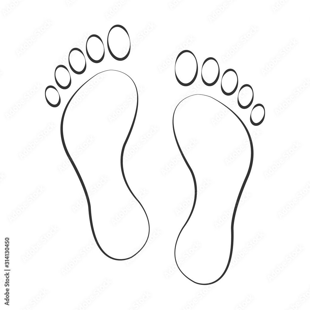 Footprint Vector Illustration Human Foot Print Symbol Feet Silhouette Isolated On White Background Stock Vector Adobe Stock