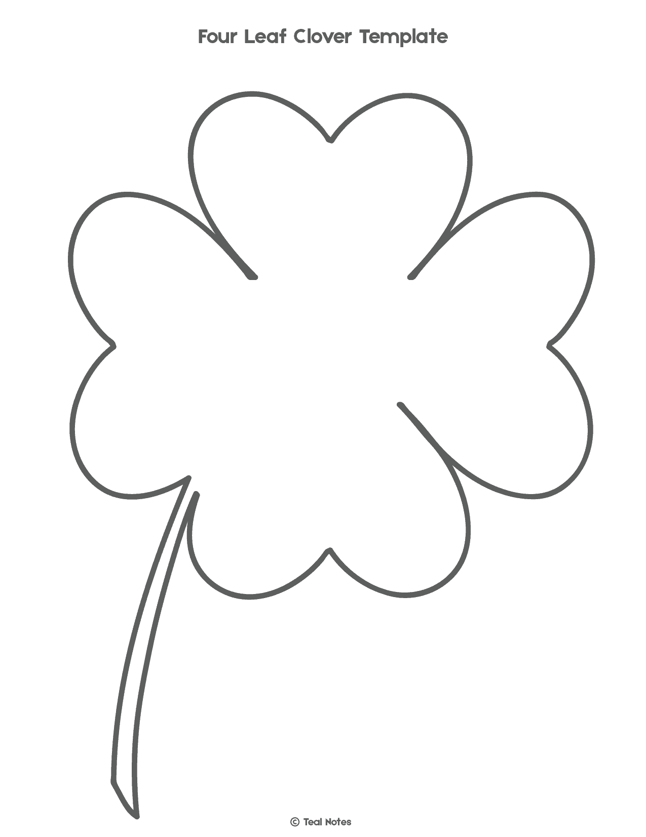 Free Printable Four Leaf Clover Template