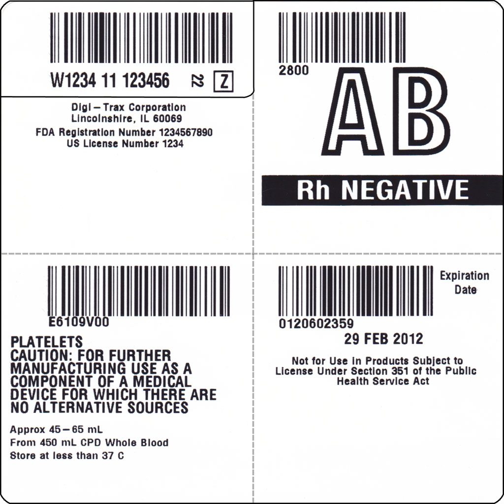 Four Quadrant ISBT 128 Blood Bank Label Digi Trax 