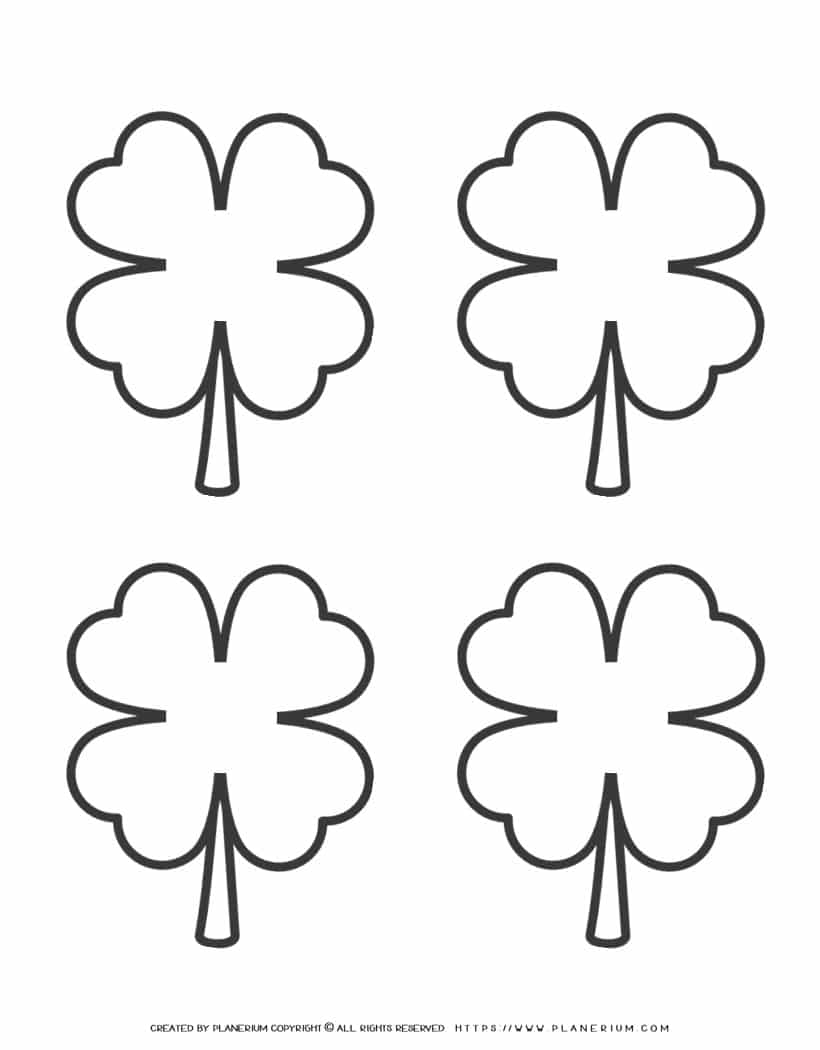 Four Leaf Clover Template Printable