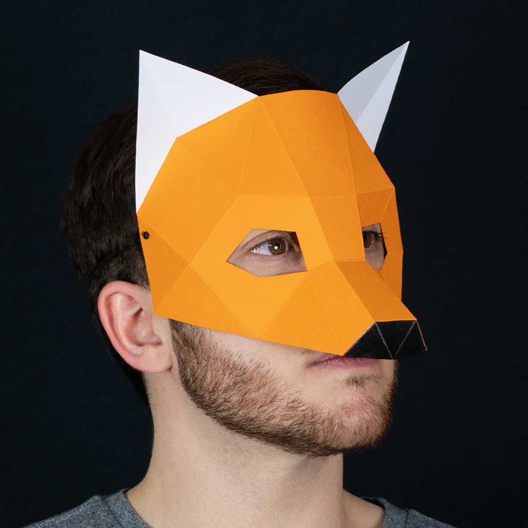 Free Printable 3D Fox Mask Template