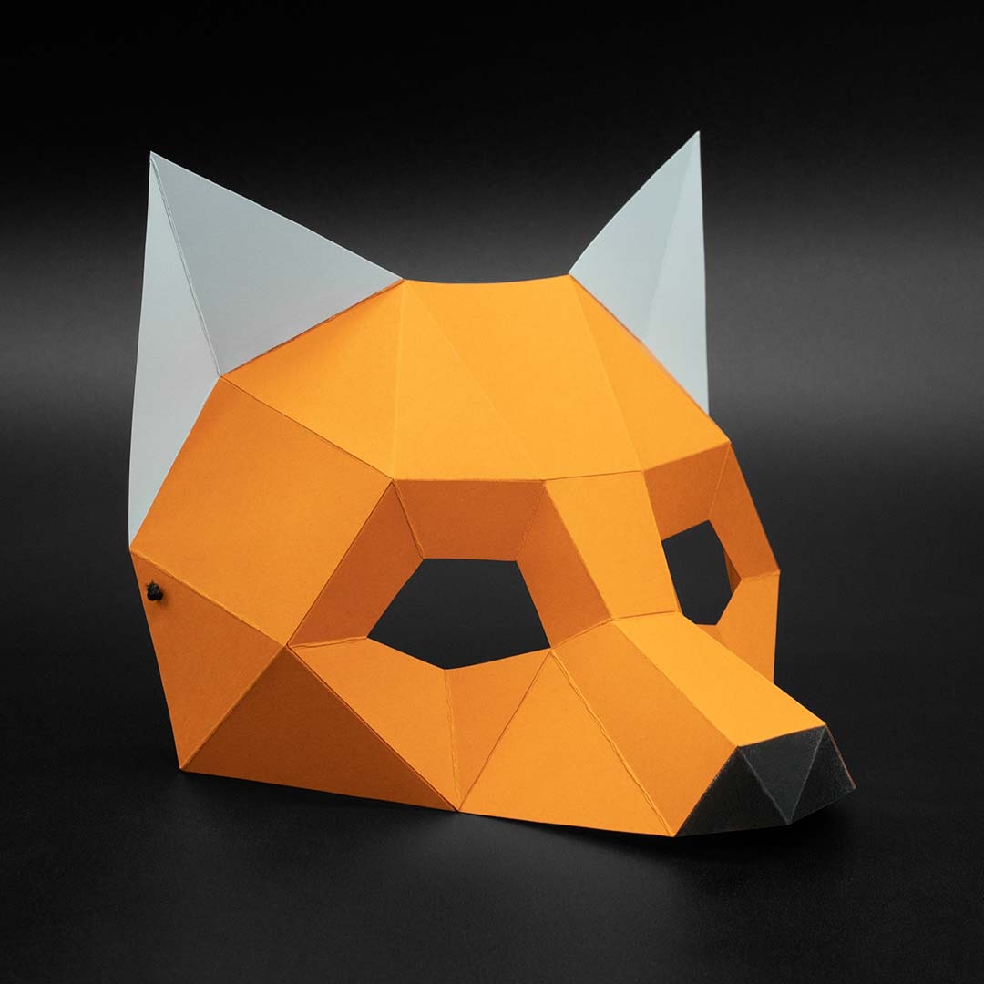 Fox Mini Mask Printable Template Papercraft PDF Pattern