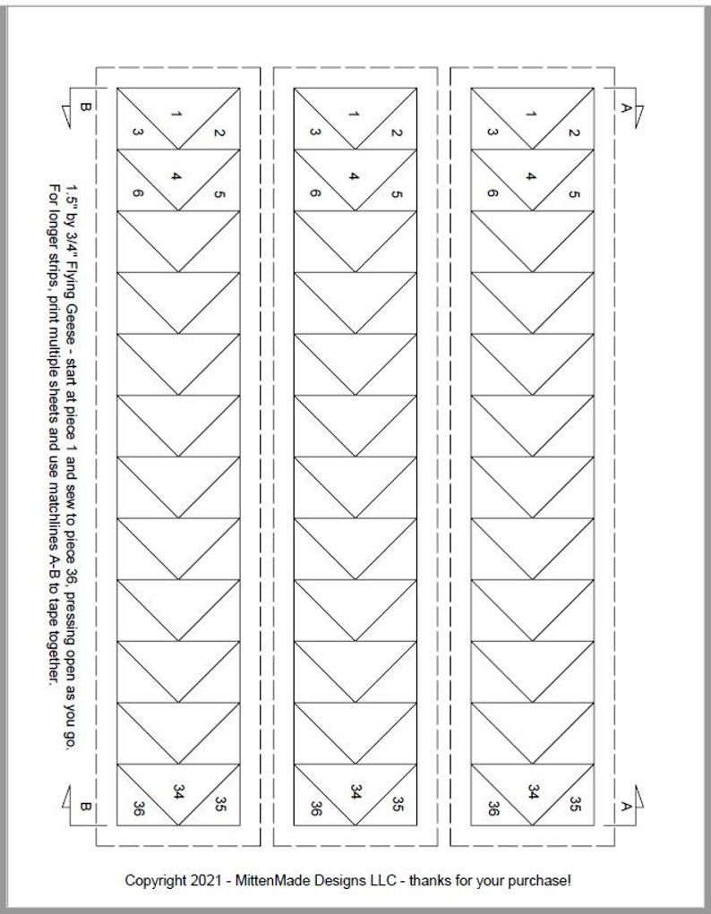 FPP Print Your Own Flying Geese 8 Sizes Foundation Paper Piecing PDF Beginner Friendly Etsy Foundation Paper Piecing Patterns Foundation Paper Piecing Paper Piecing Patterns