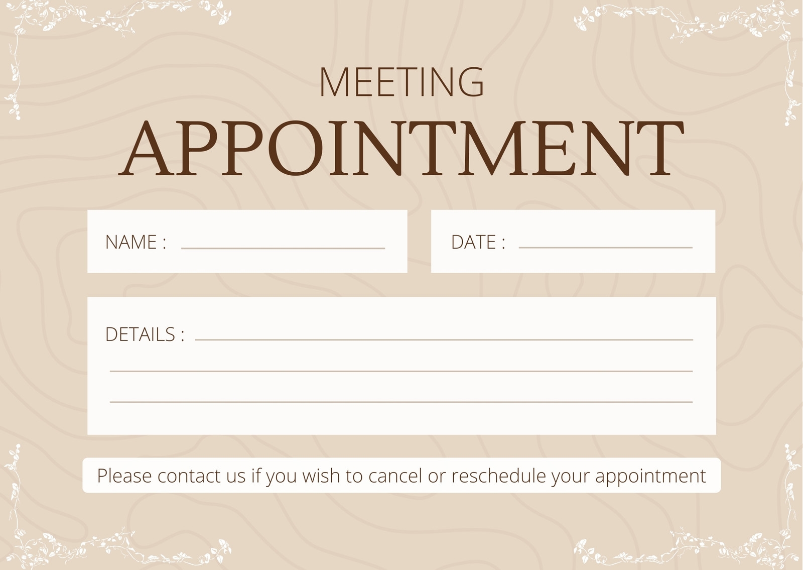 Free And Customizable Appointment Templates