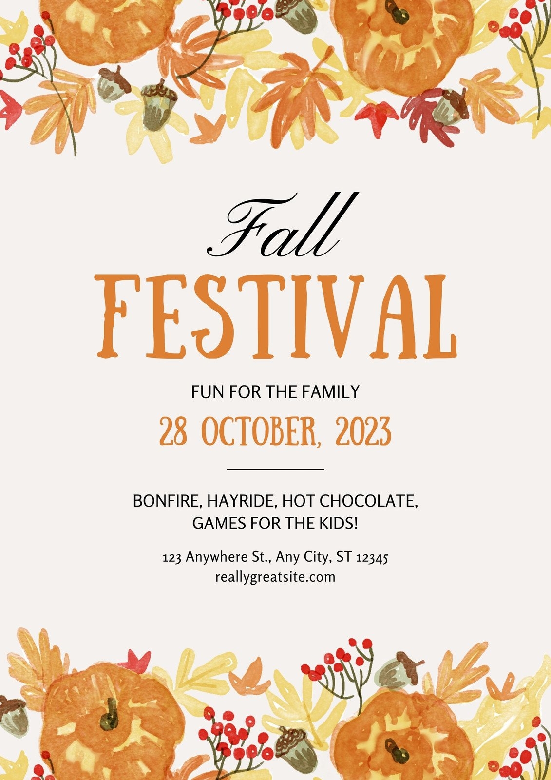 Free Printable Fall Festival Flyer Templates