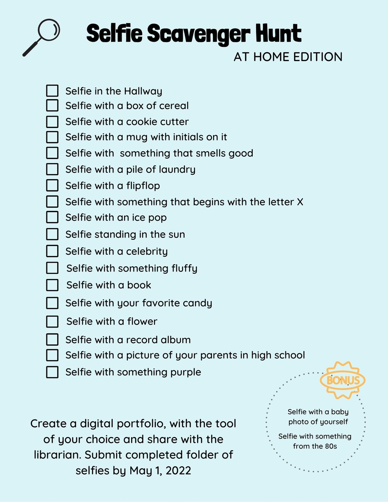 Printable Scavenger Hunt Template