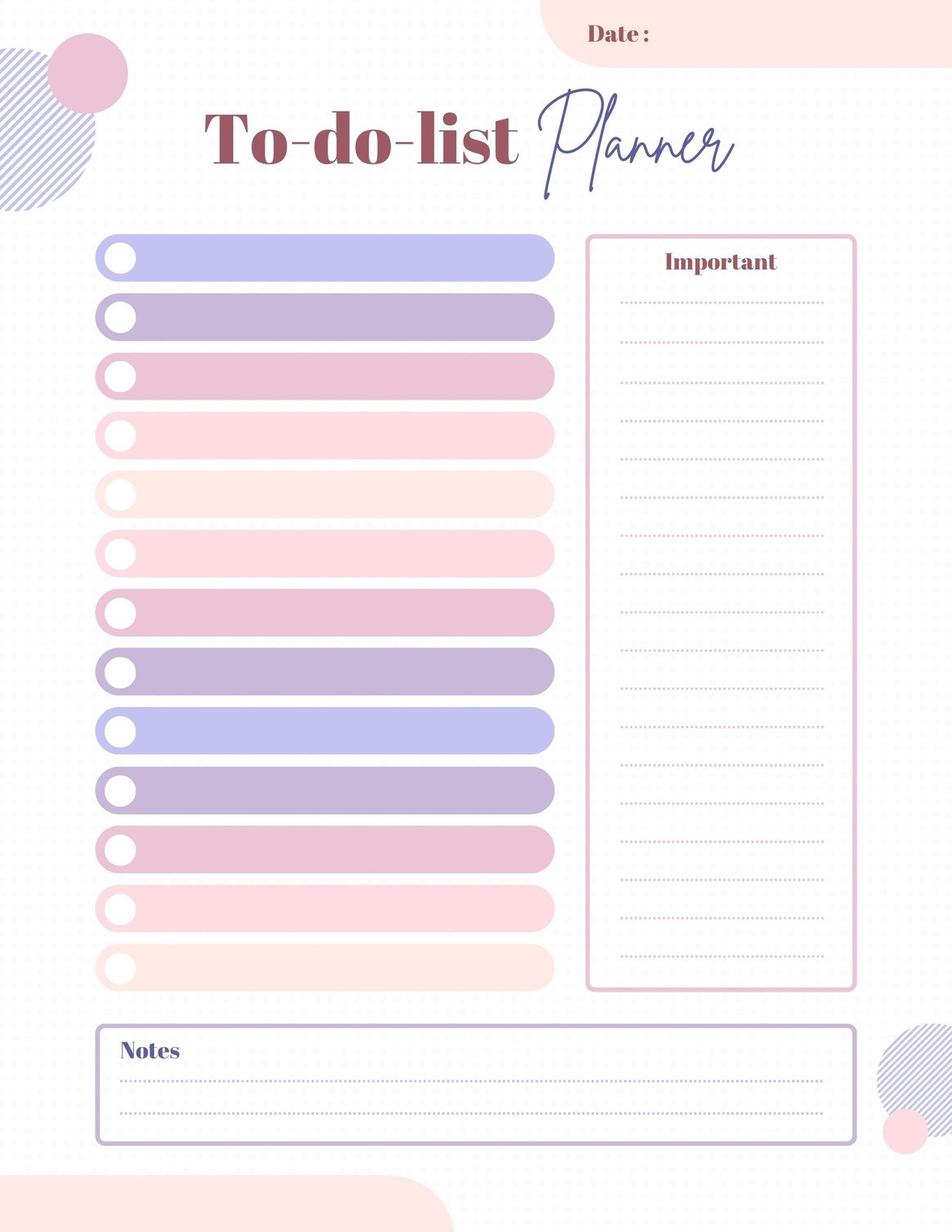 Free And Customizable To Do List Templates