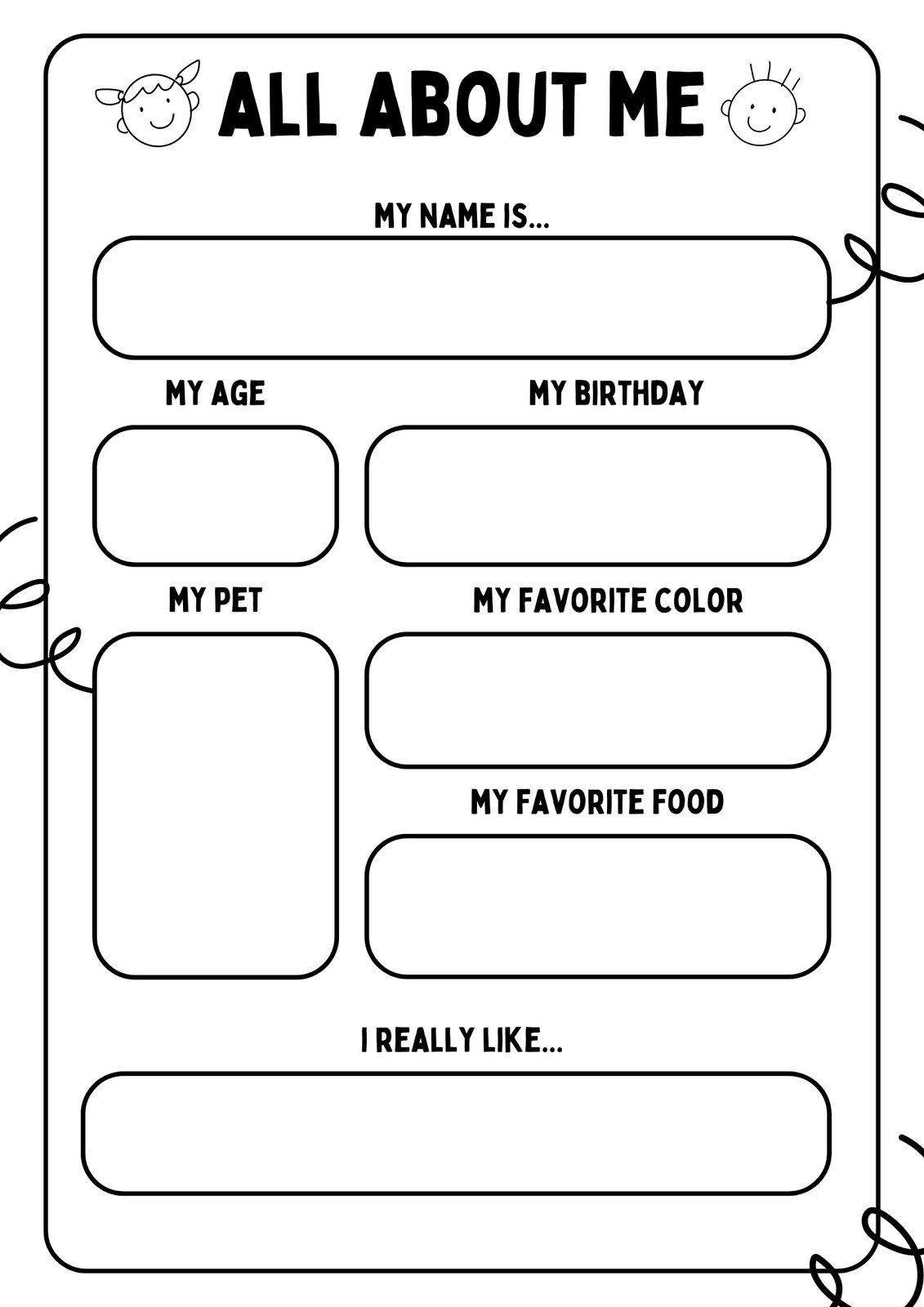 Template Free Printable Get To Know You Worksheet