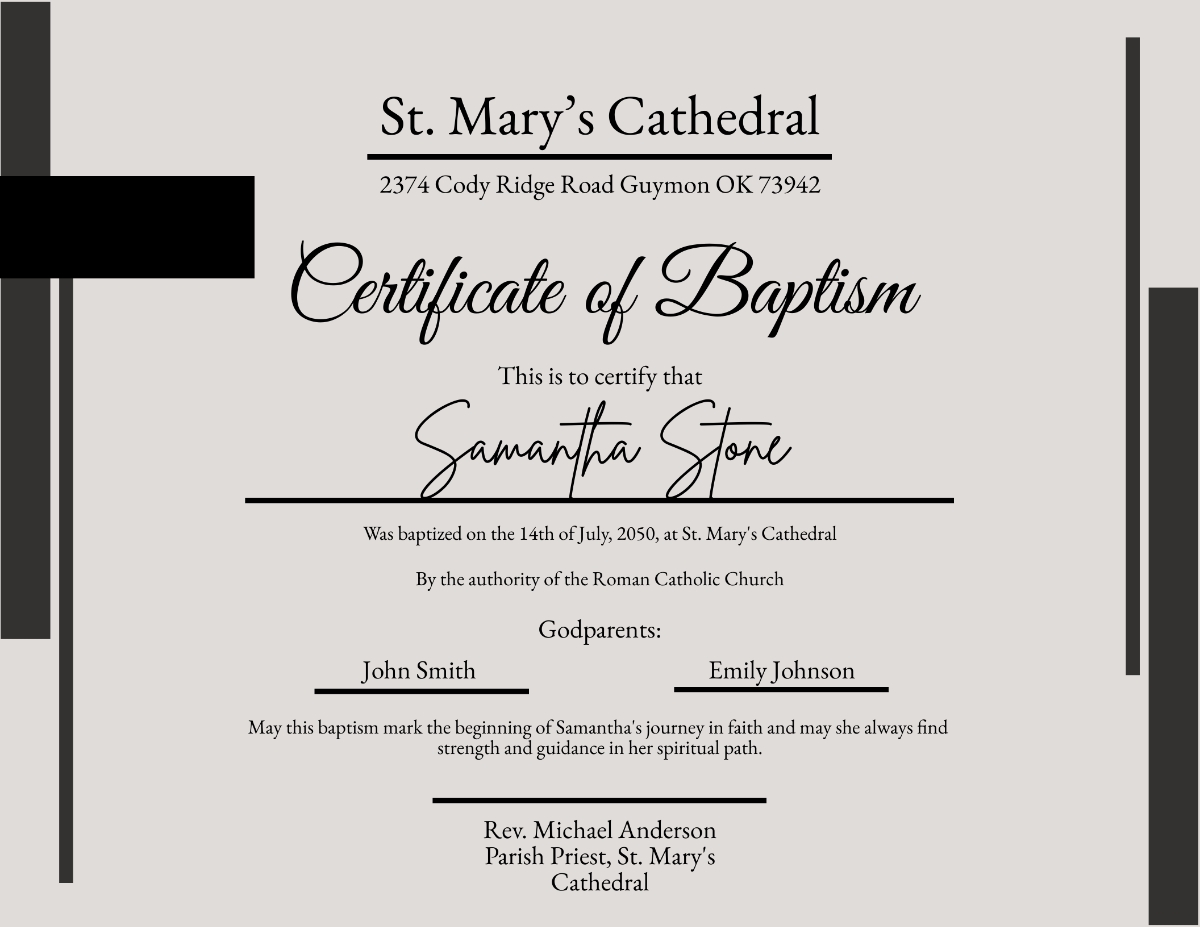 Printable Free Edit Baptism Certificate Template Word