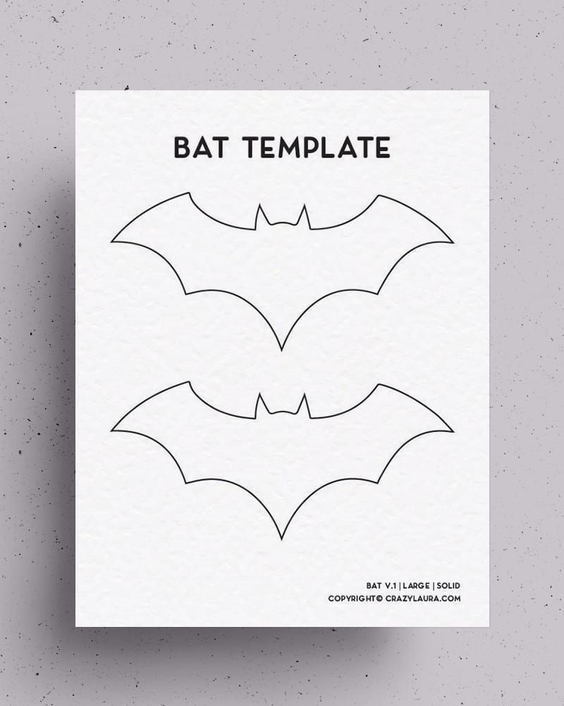 Simple Bat Template Printable