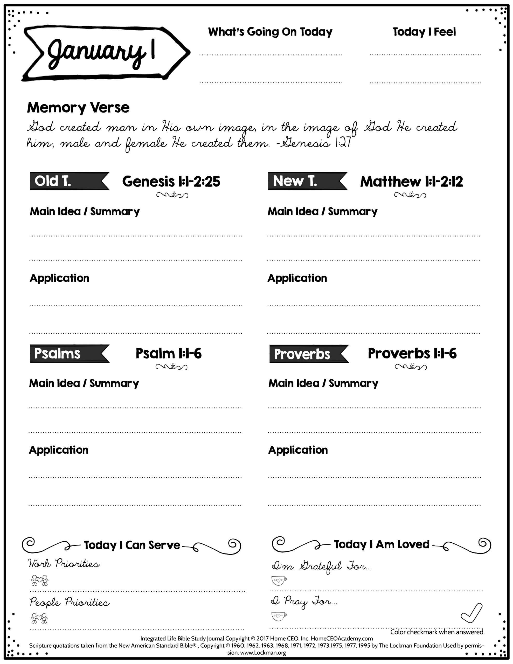 Printable Bible Study Notes Template