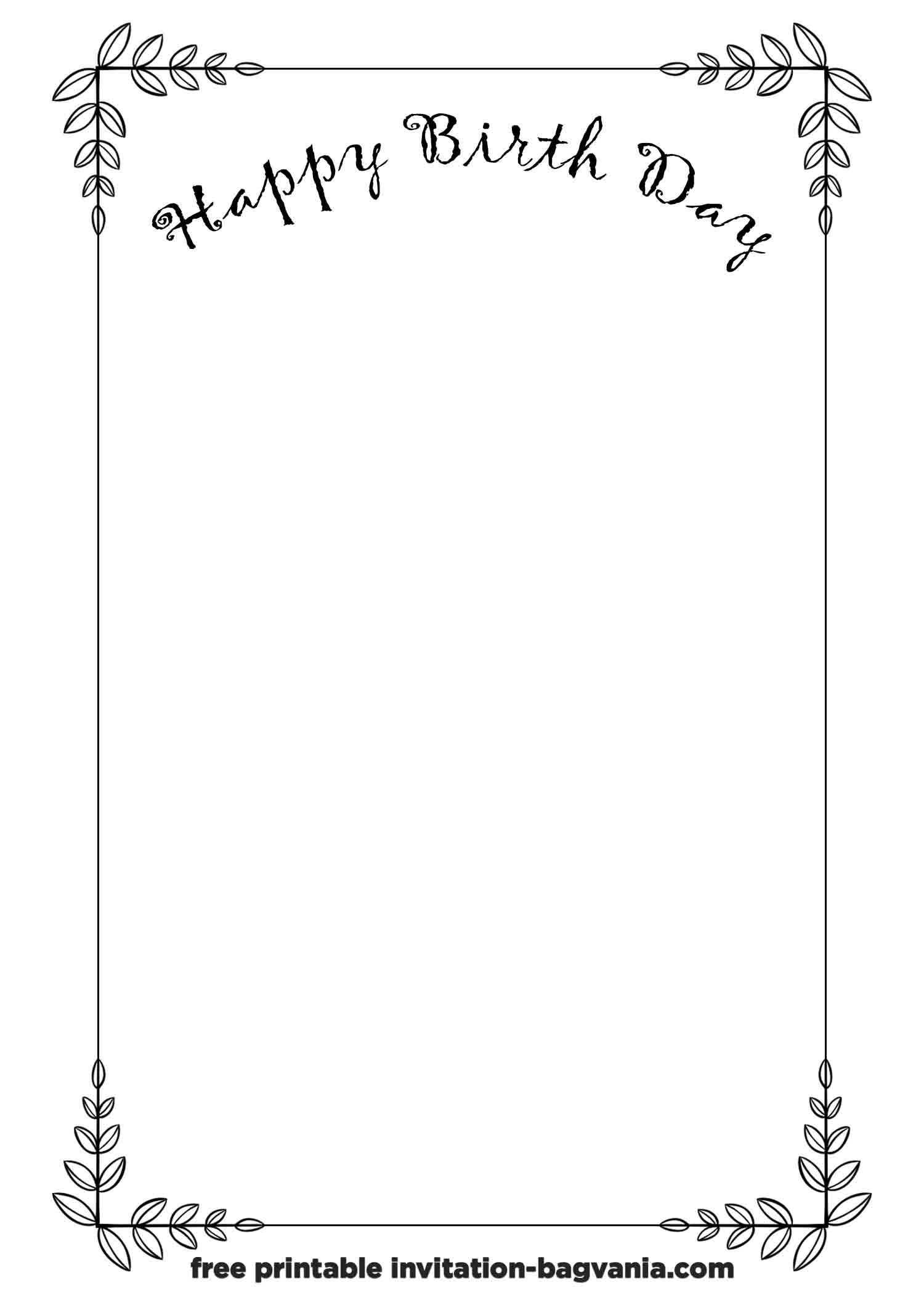 FREE Black And White Birthday Invitation Templates Printable Birthday Invitations Free Printable Invitations Templates Free Printable Birthday Invitations