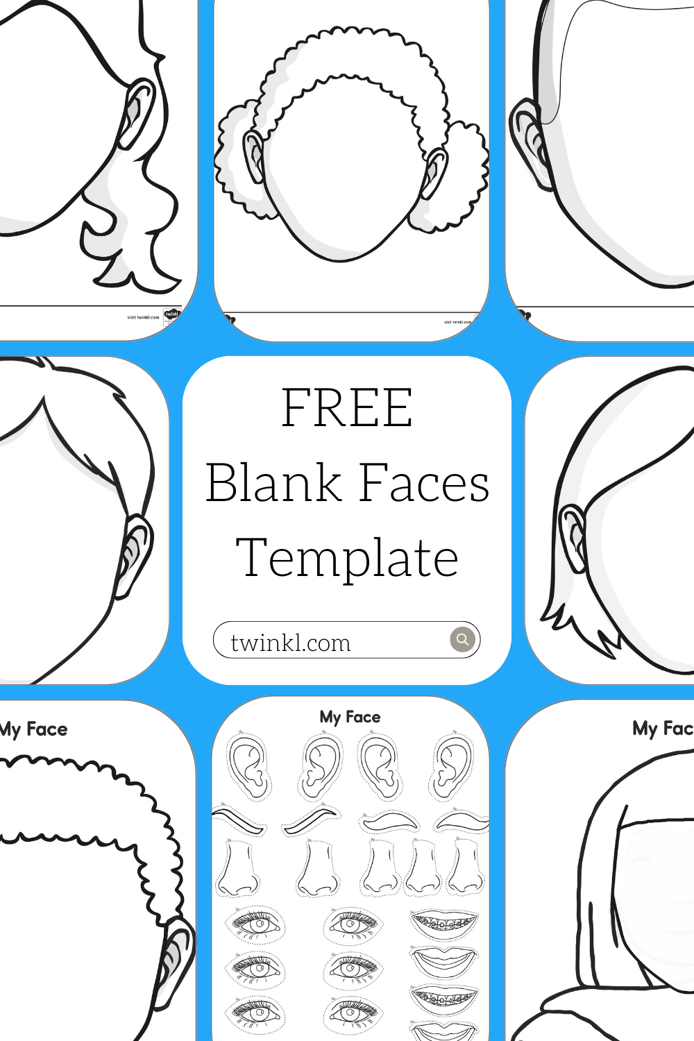 FREE Blank Faces Template Face Template Face Template Makeup Face