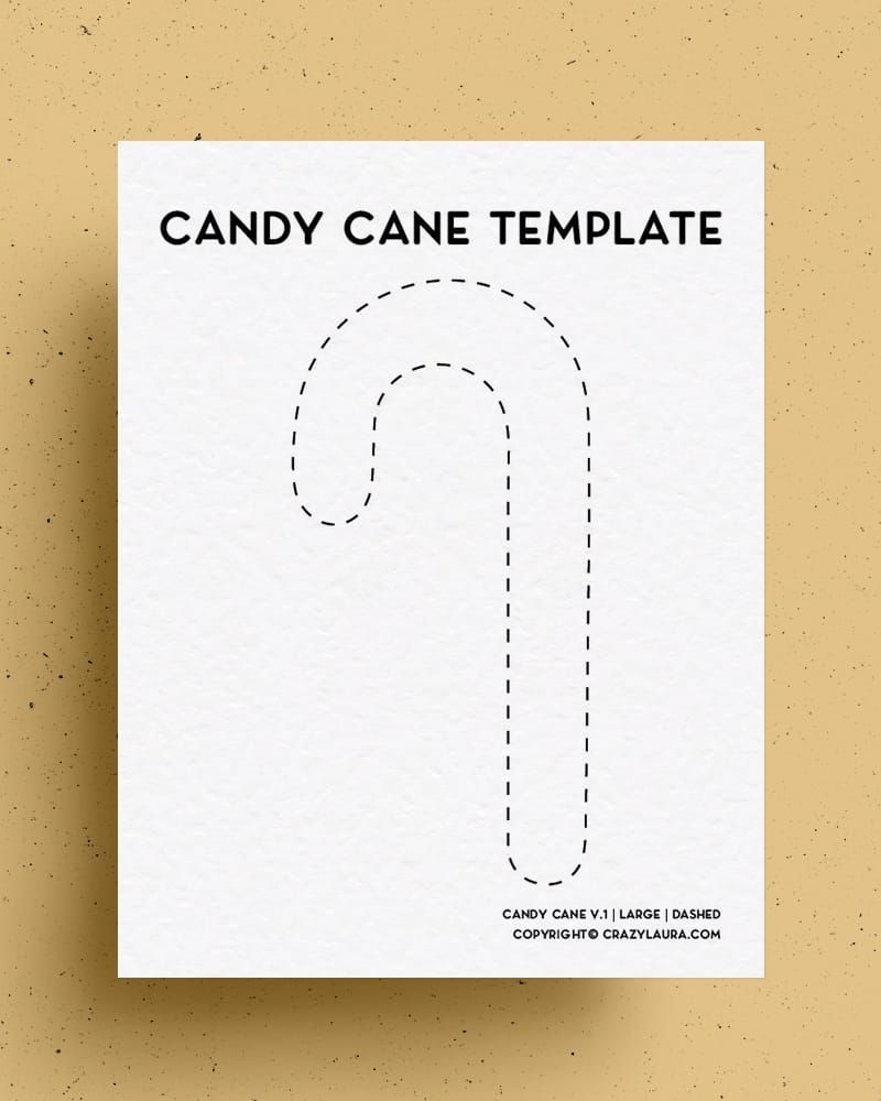 Free Printable Candy Cane Template
