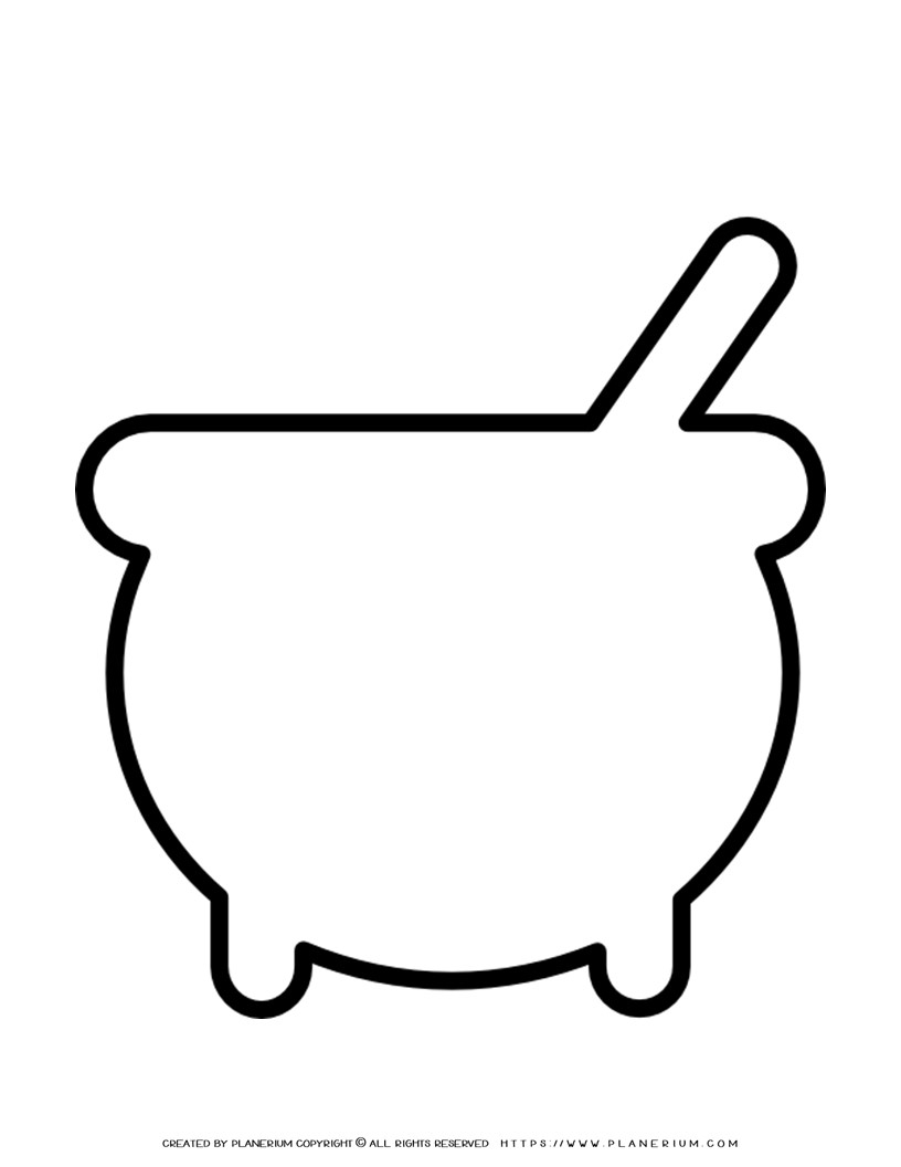 Free Cauldron Outline Template Coloring Crafts And Decoration