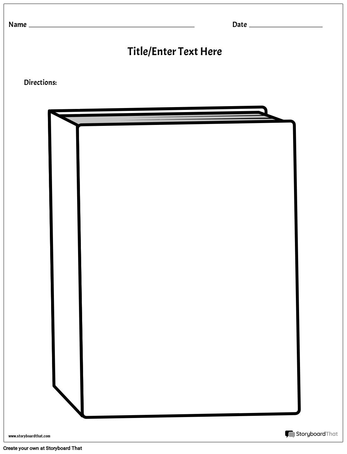 Blank Book Template Printable