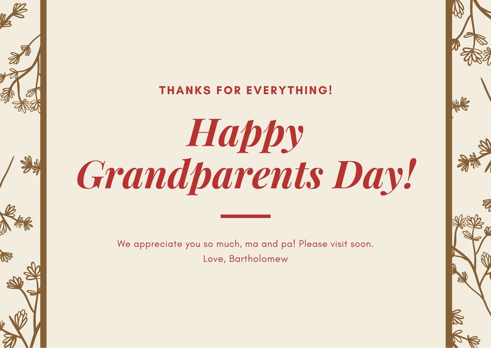 Printable Grandparents Day Invitation Template