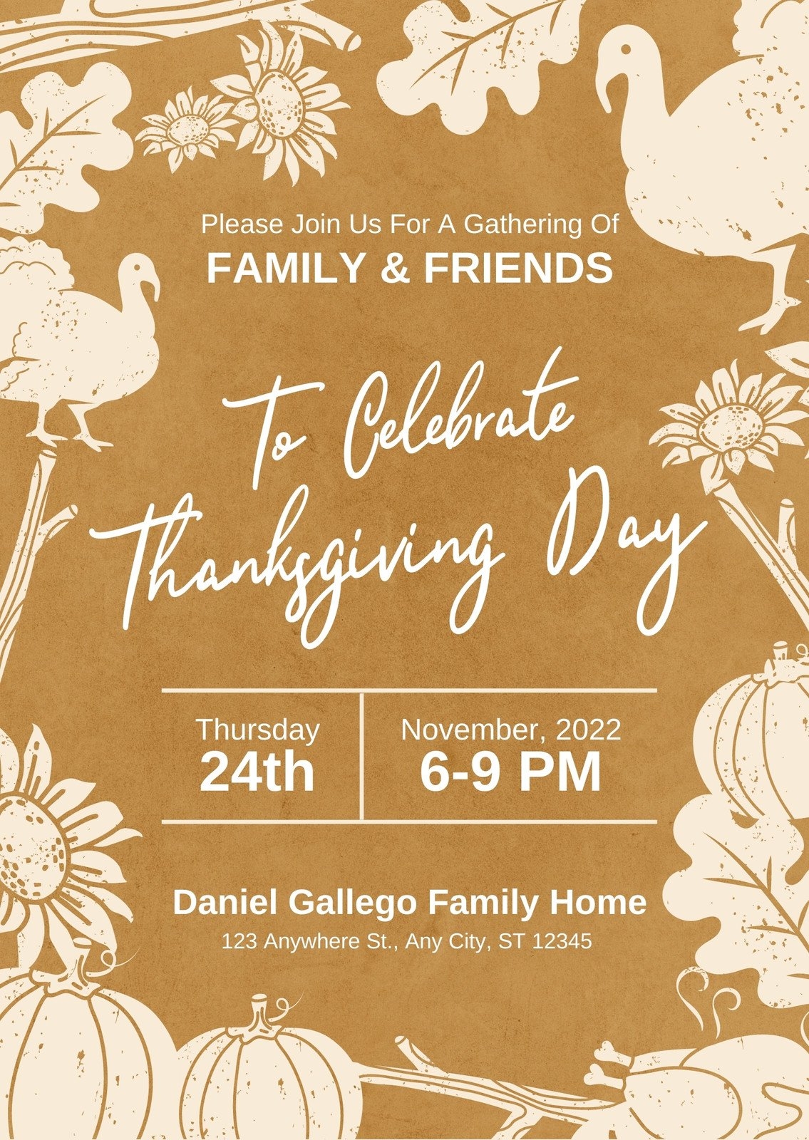 Printable Thanksgiving Invitation Template