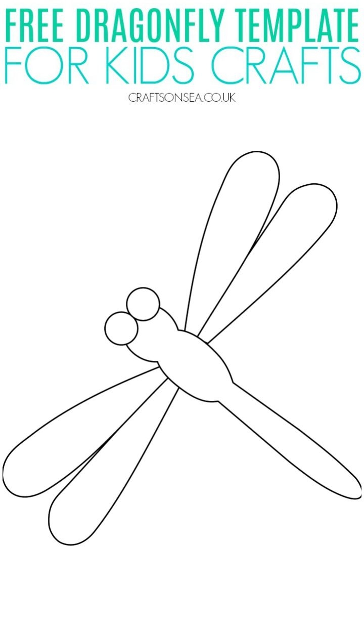 FREE Dragonfly Template Printable PDF Insect Crafts Preschool Art Projects Toddler Art Projects