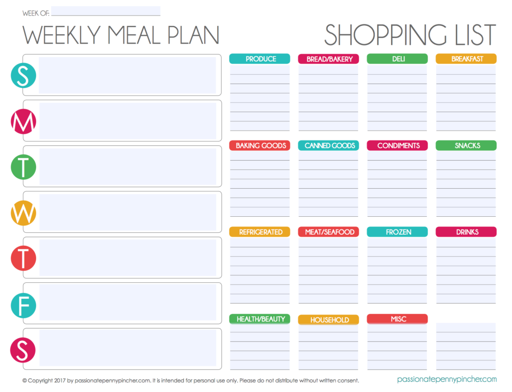 Free Editable Menu Plan And Grocery List Meal Planning Template Weekly Meal Planner Template Meal Plan Grocery List