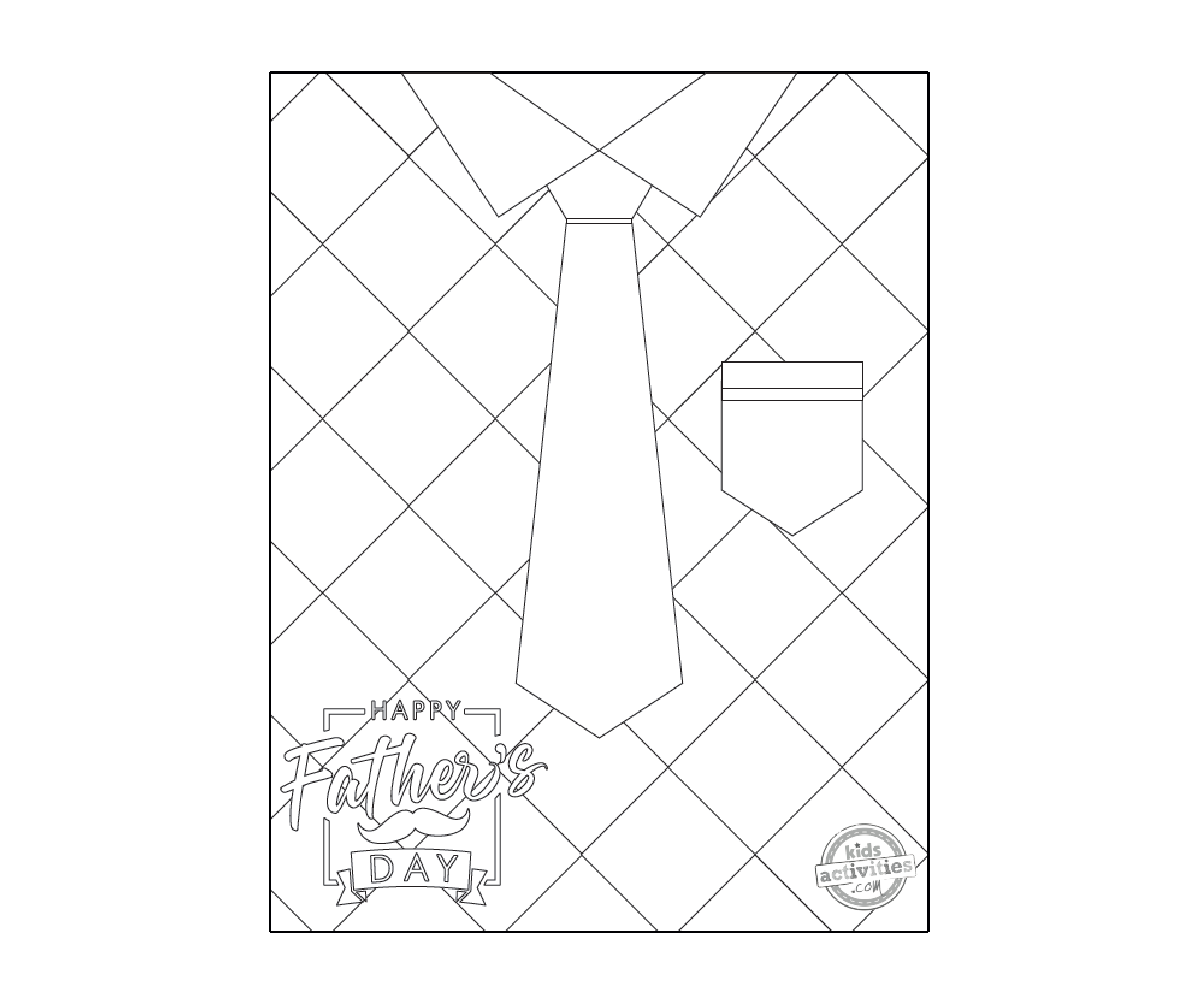 Free Fathers Day Coloring Pages Necktie Shirt To Color Kids Activities Blog