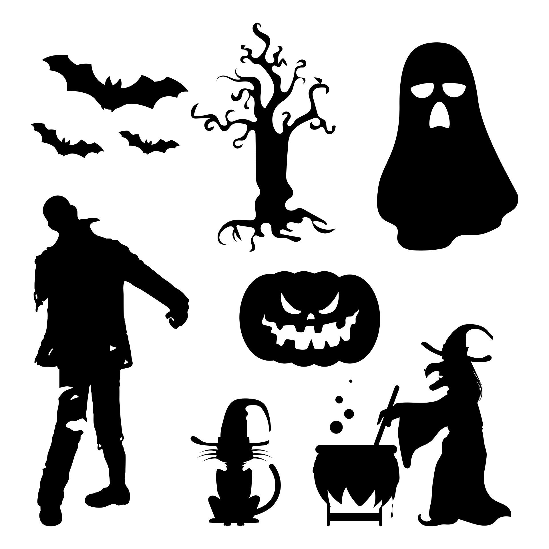 Free Halloween Silhouette Templates Halloween Window Silhouettes Halloween Silhouettes Vintage Halloween Printables